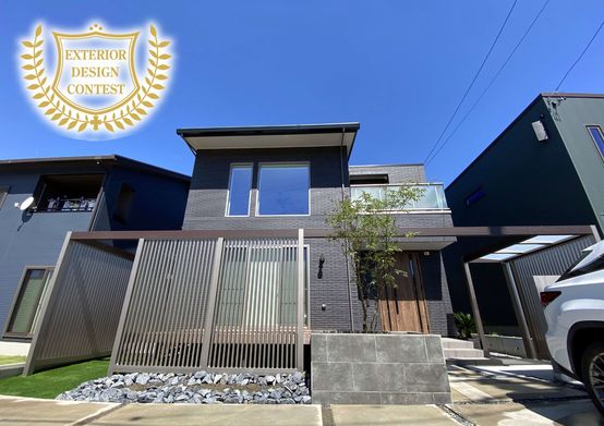 塩尻市　タイル貼り花壇が印象的なエクステリア